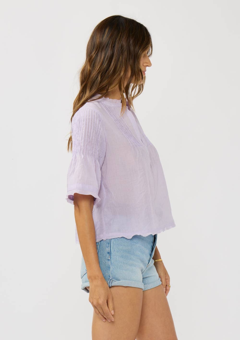 Lilac Split-Neck Top