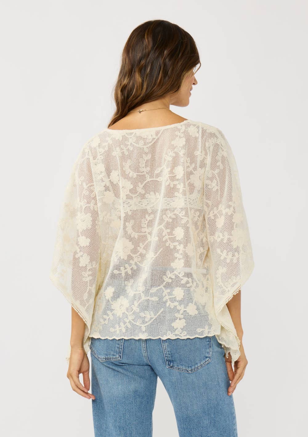 Embroidered Tie-Front Cover-Up