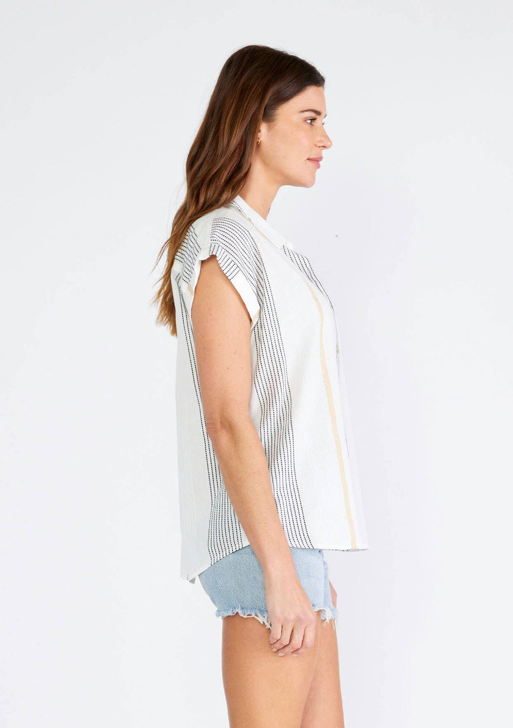 Striped Short Sleeve Button Down