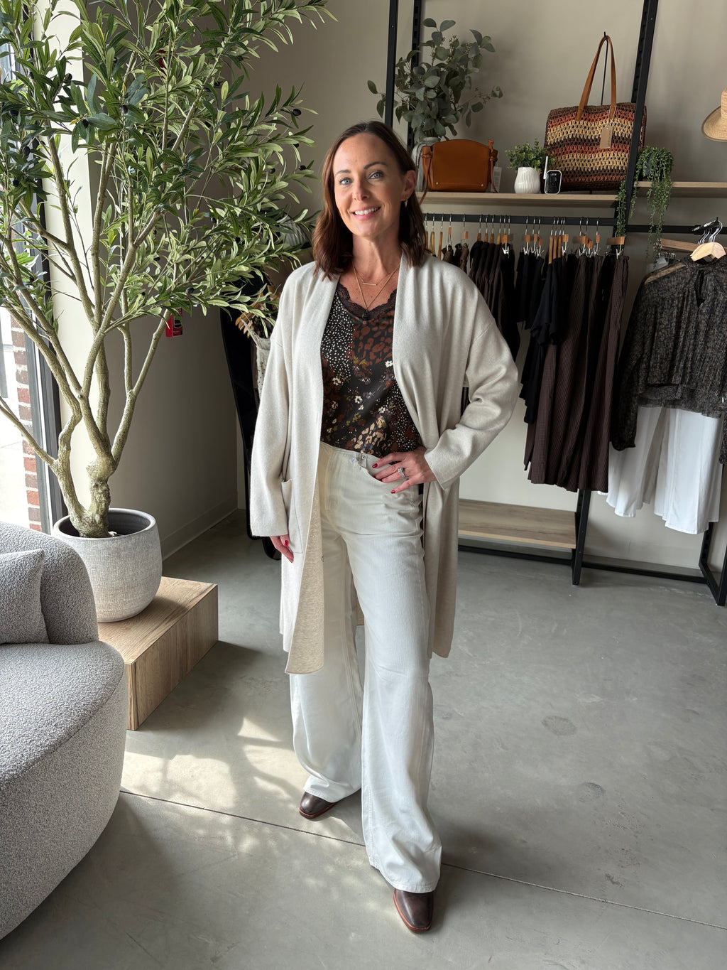 Blake Heather Cream Open Jacket