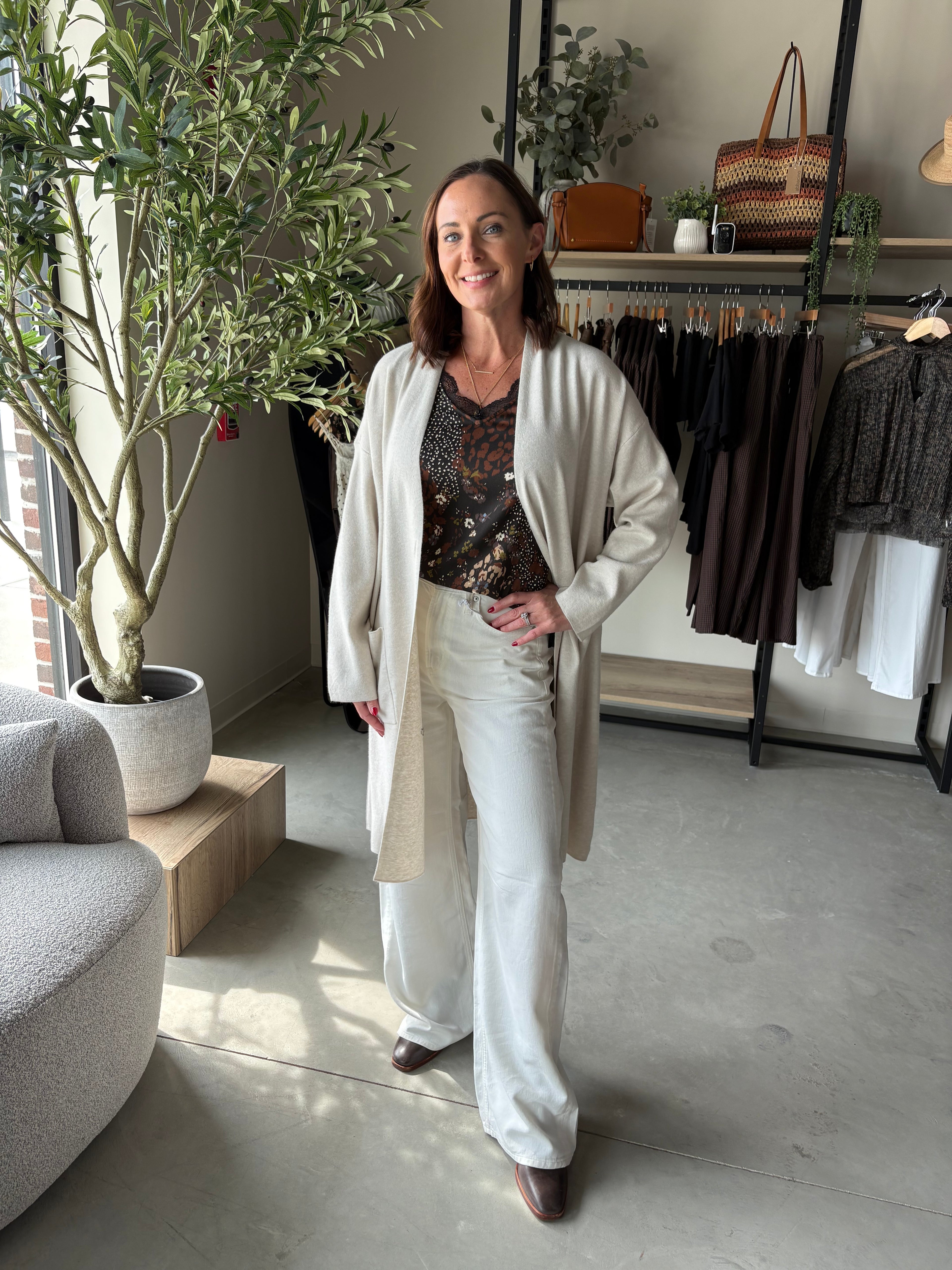 Blake Heather Cream Open Jacket