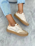 Novalis Beige Leather Sneakers