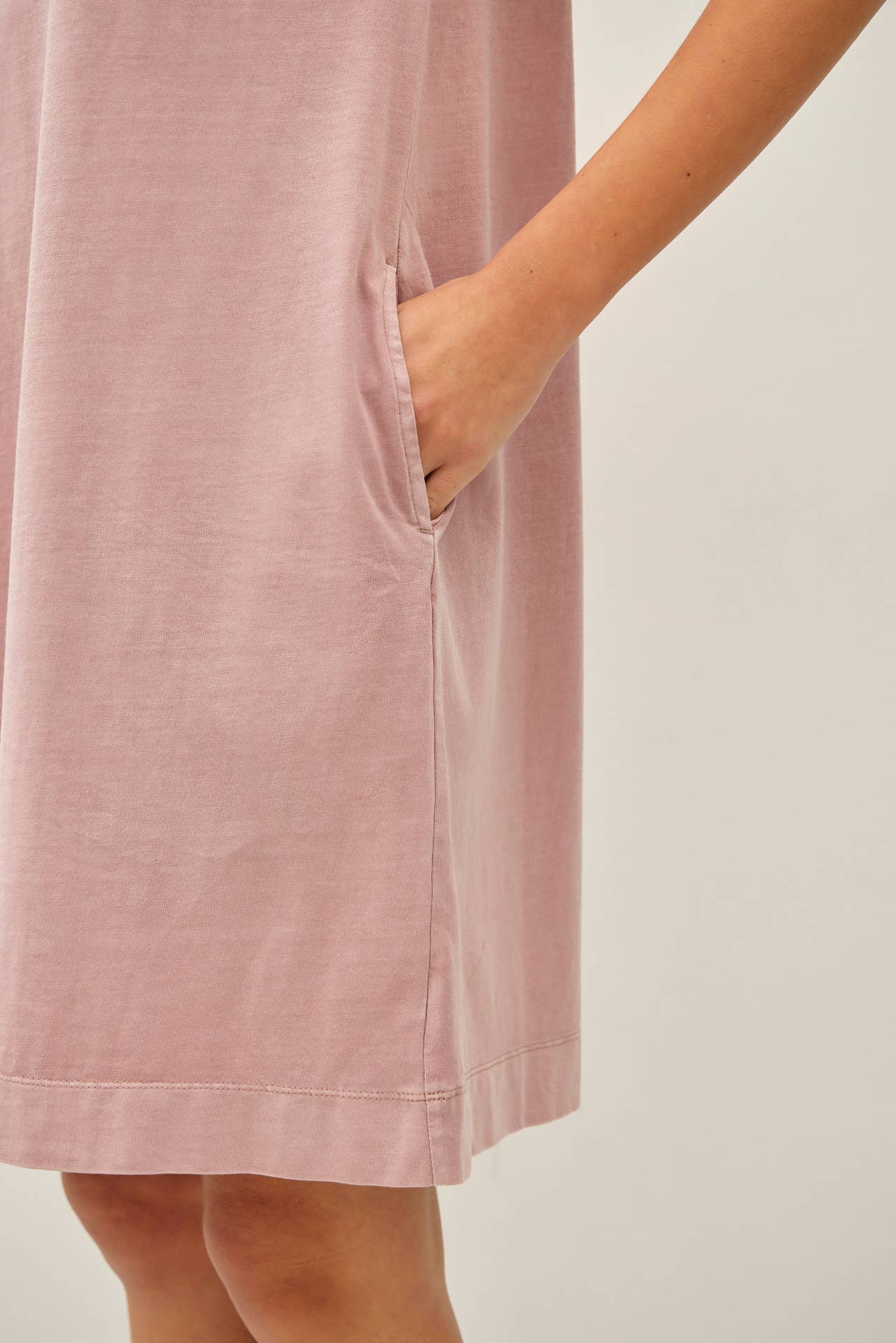 Dusty Pink Jersey Casual Dress