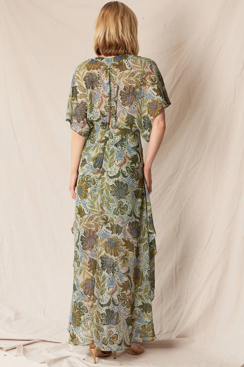 Green Printed Maxi Dress