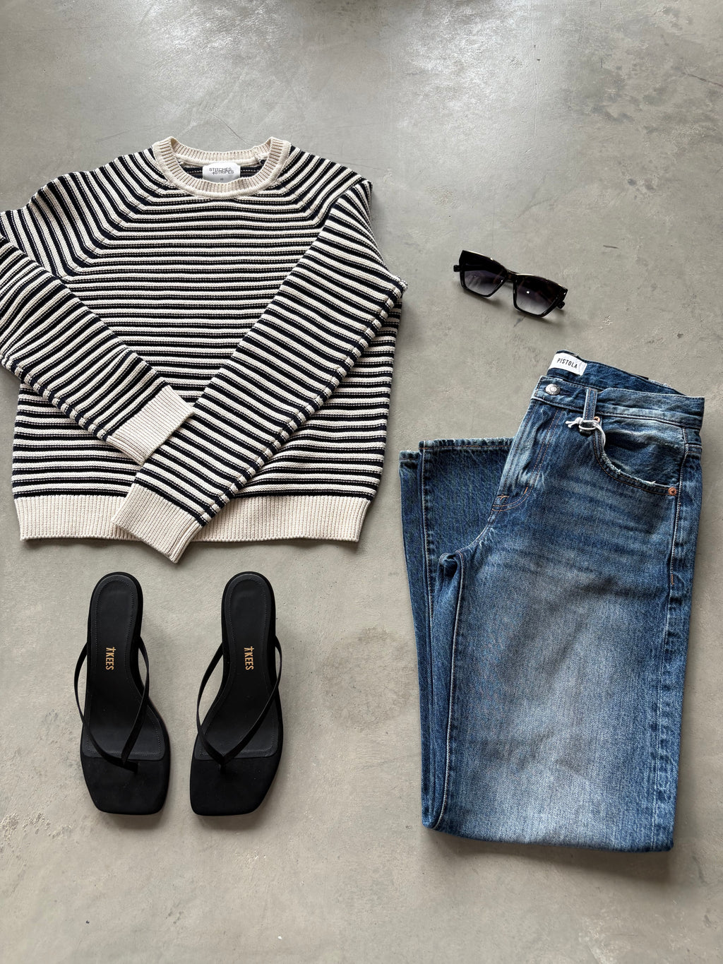 Simon Navy Striped Sweater