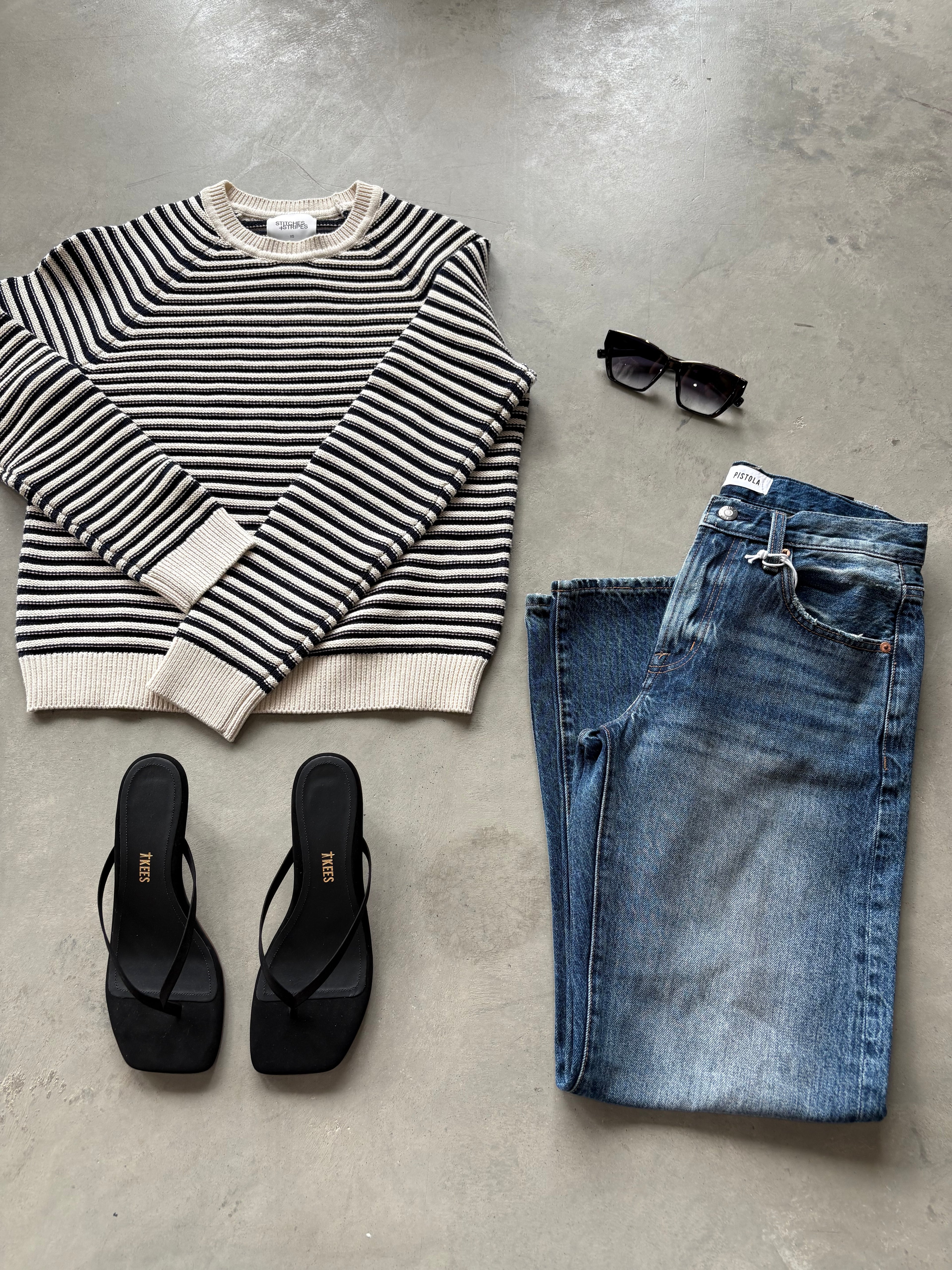 Simon Navy Striped Sweater