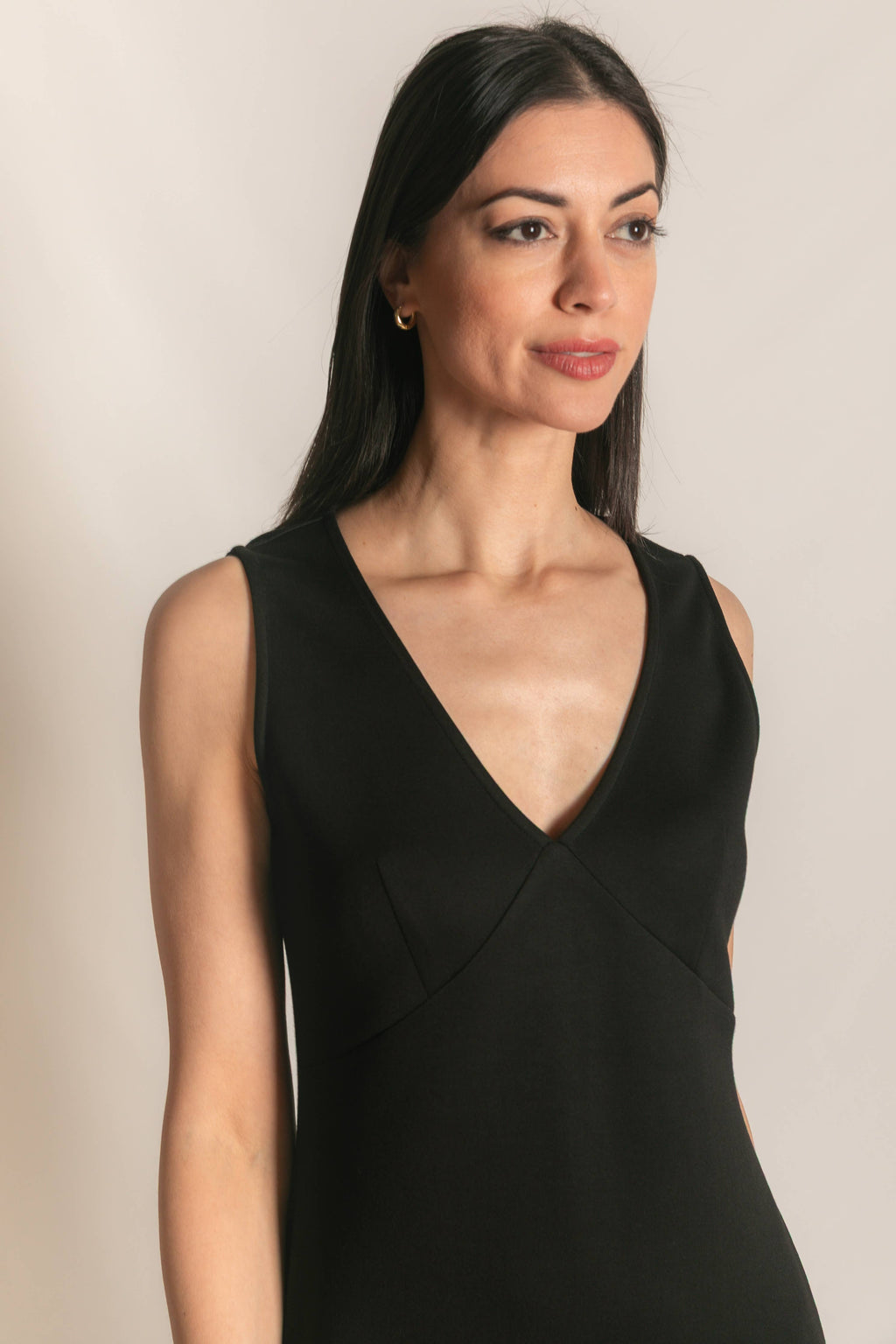 Black Bottom Sleeveless Midi Dress