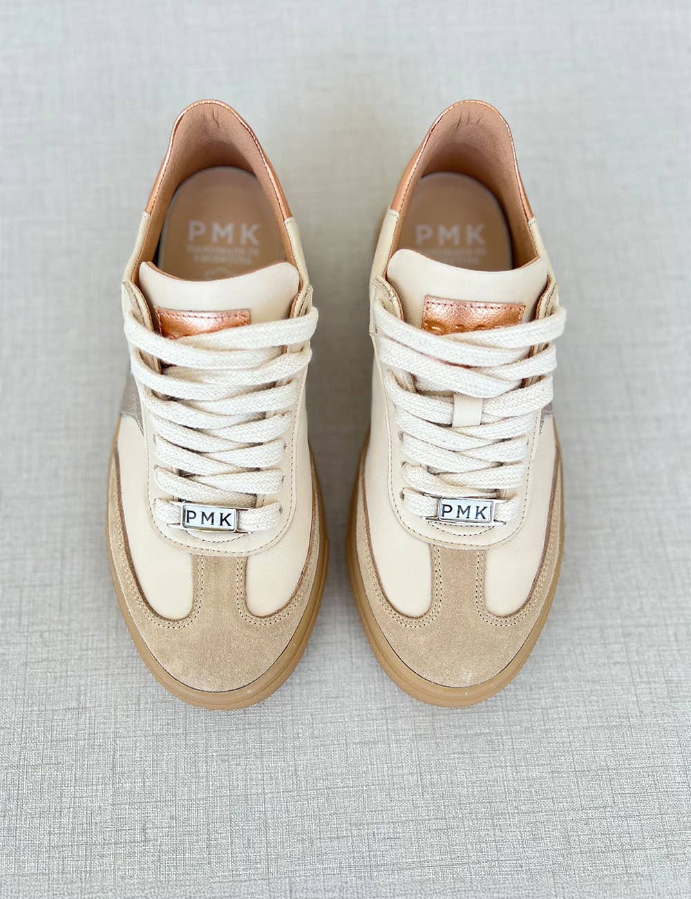 Novalis Beige Leather Sneakers