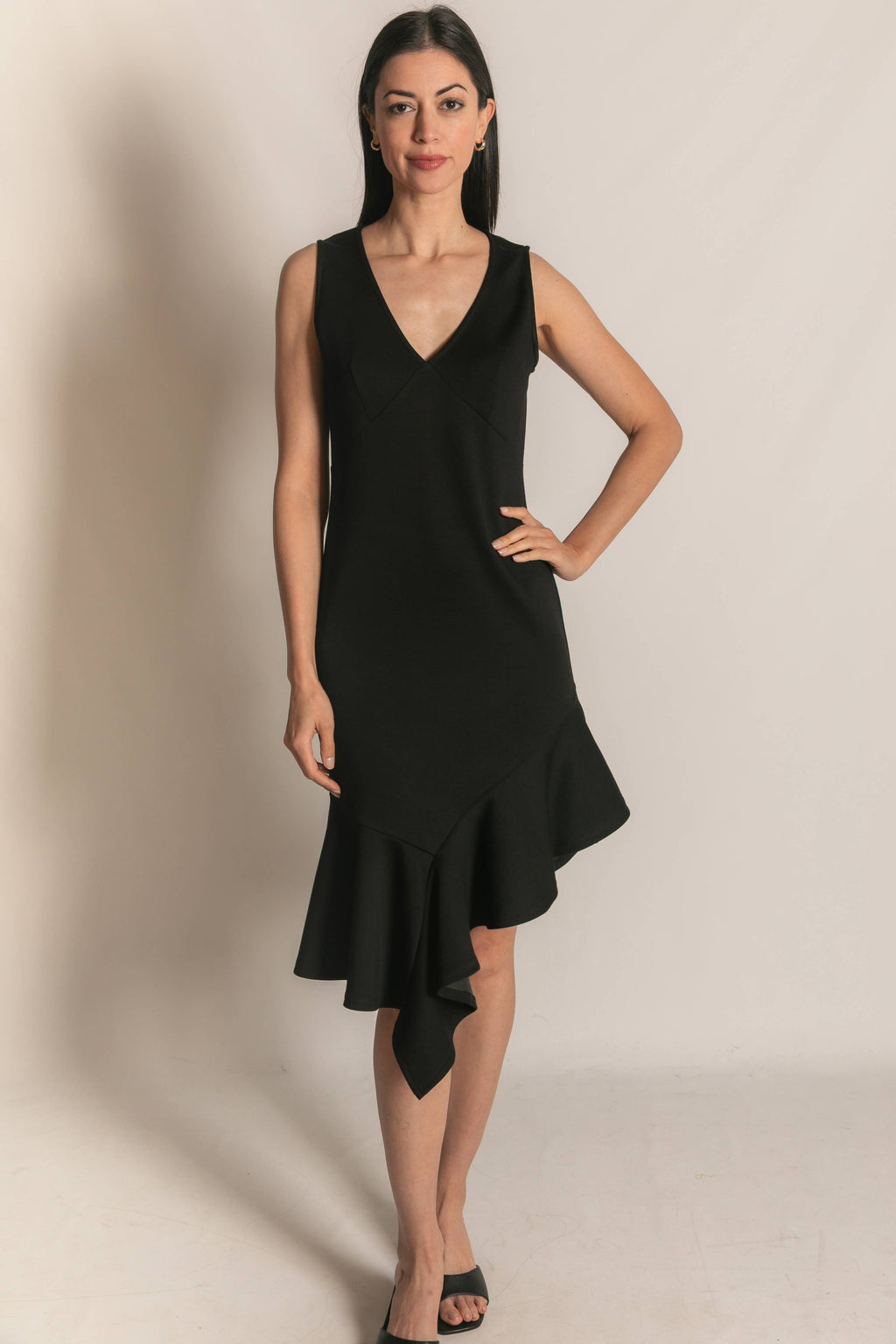 Black Bottom Sleeveless Midi Dress