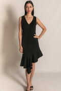 Black Bottom Sleeveless Midi Dress