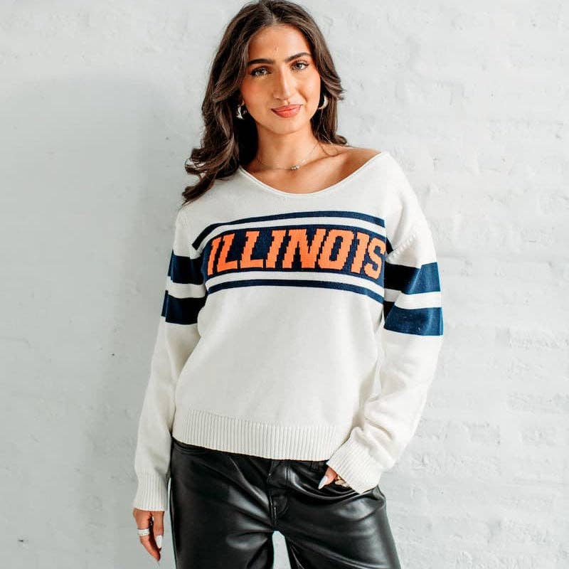 Illinois Vintage V-Neck Sweater