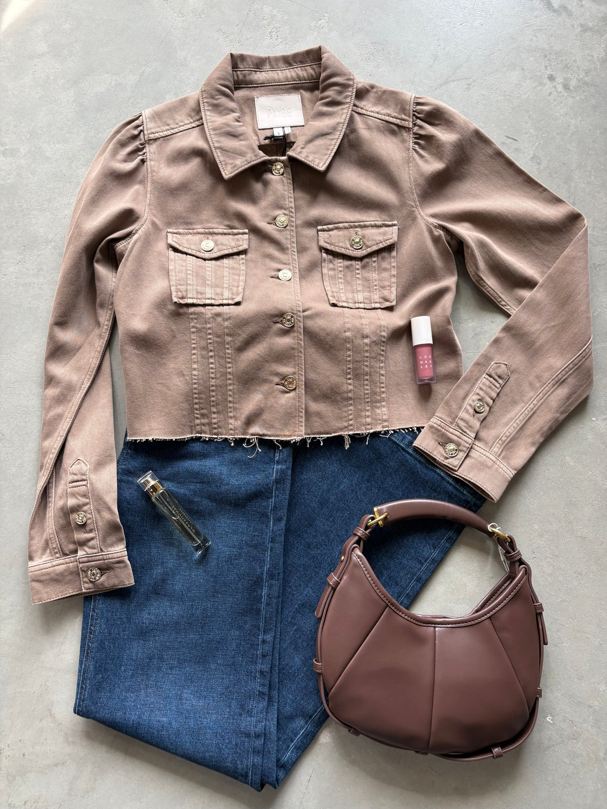Cropped Pacey Jacket W/ Raw Hem - Vintage Canewood