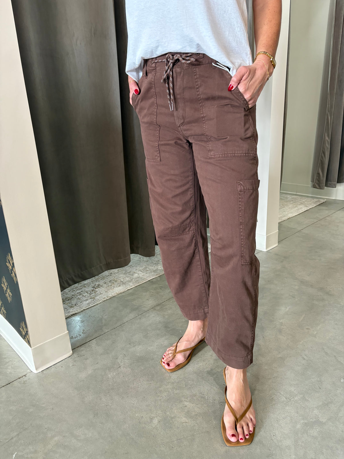 Brown Sabrina Curved Utility Pant