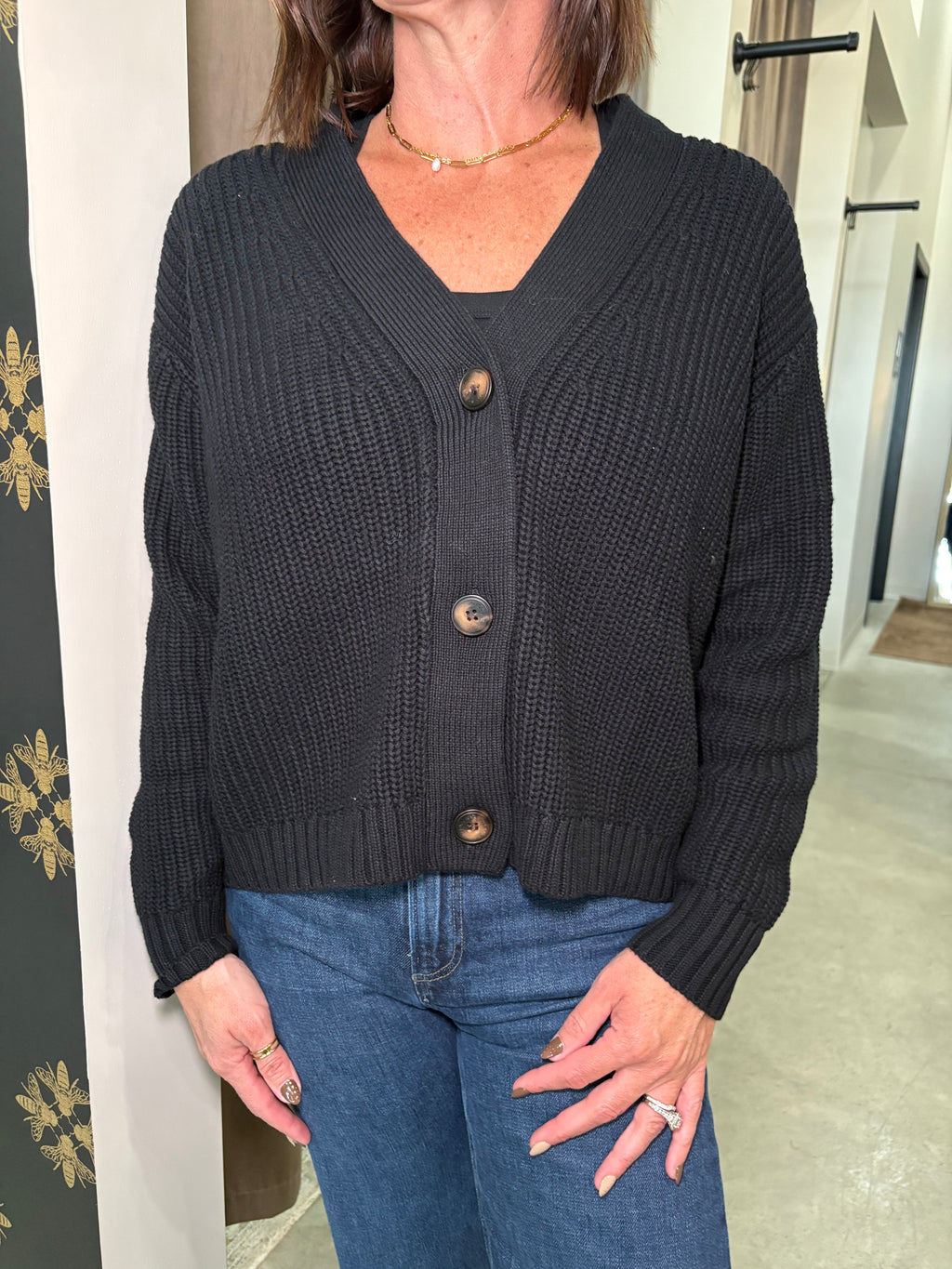 Black Greta Cardigan
