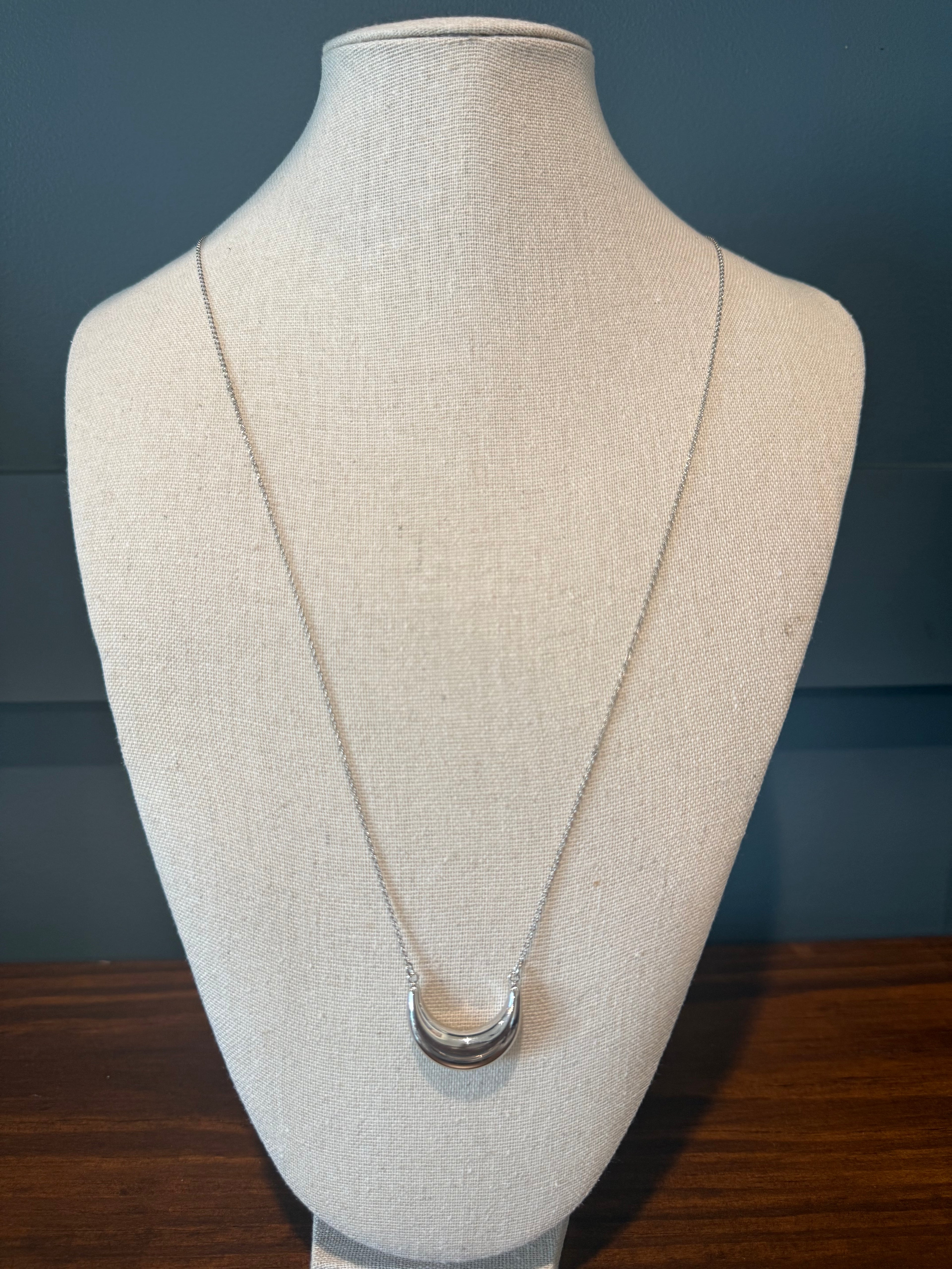 Luna Midi White Gold Necklace
