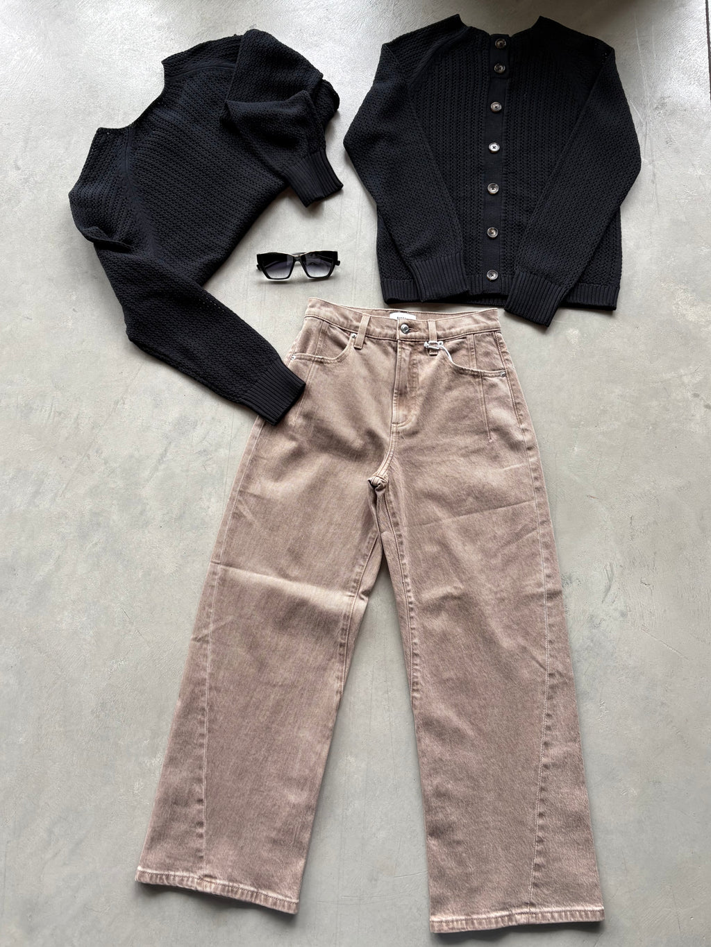 Black Funnel Neck Sweater