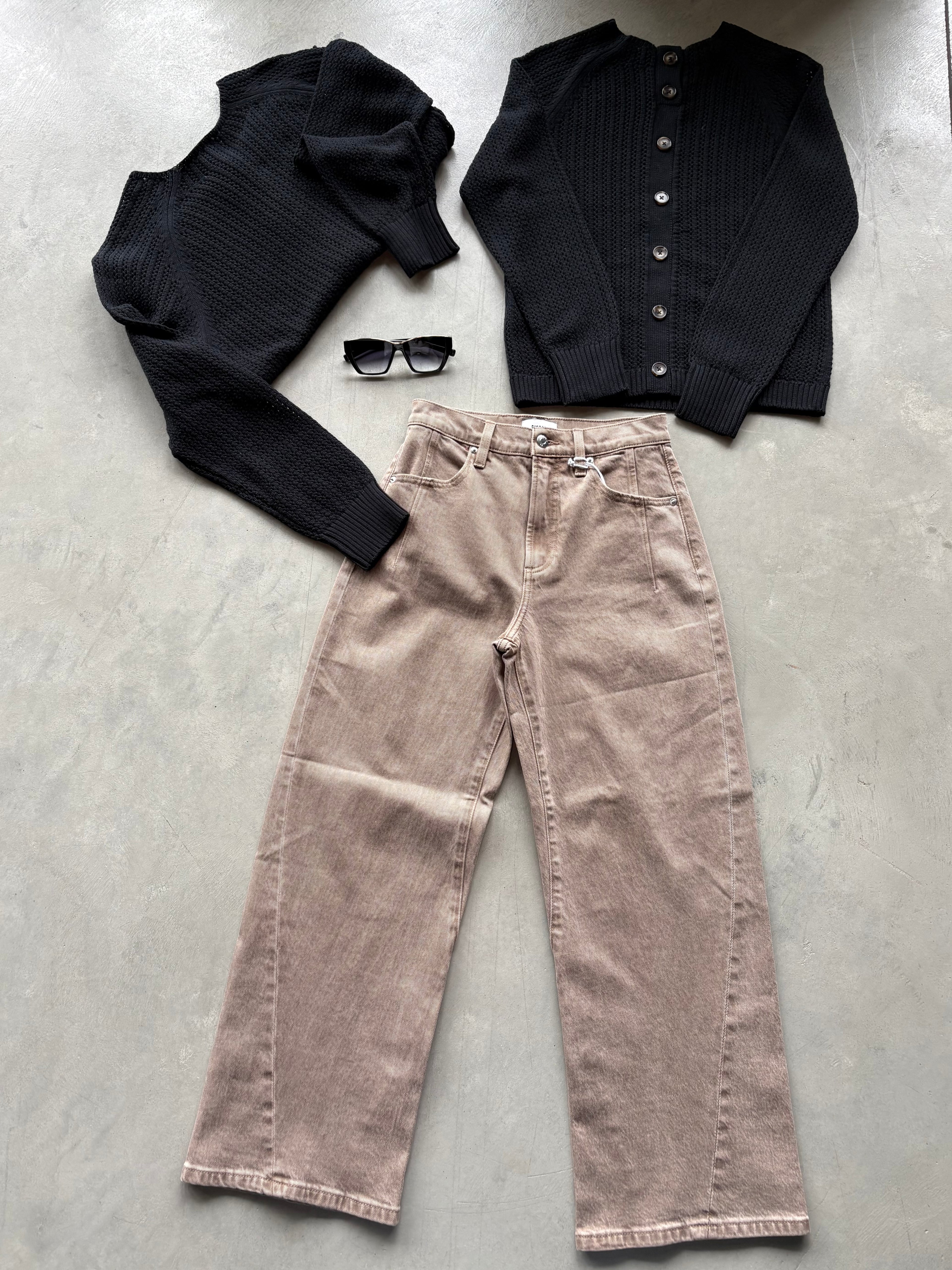 Black Funnel Neck Sweater