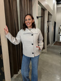 Lofty Chic Funnel Neck Jacket Antique White