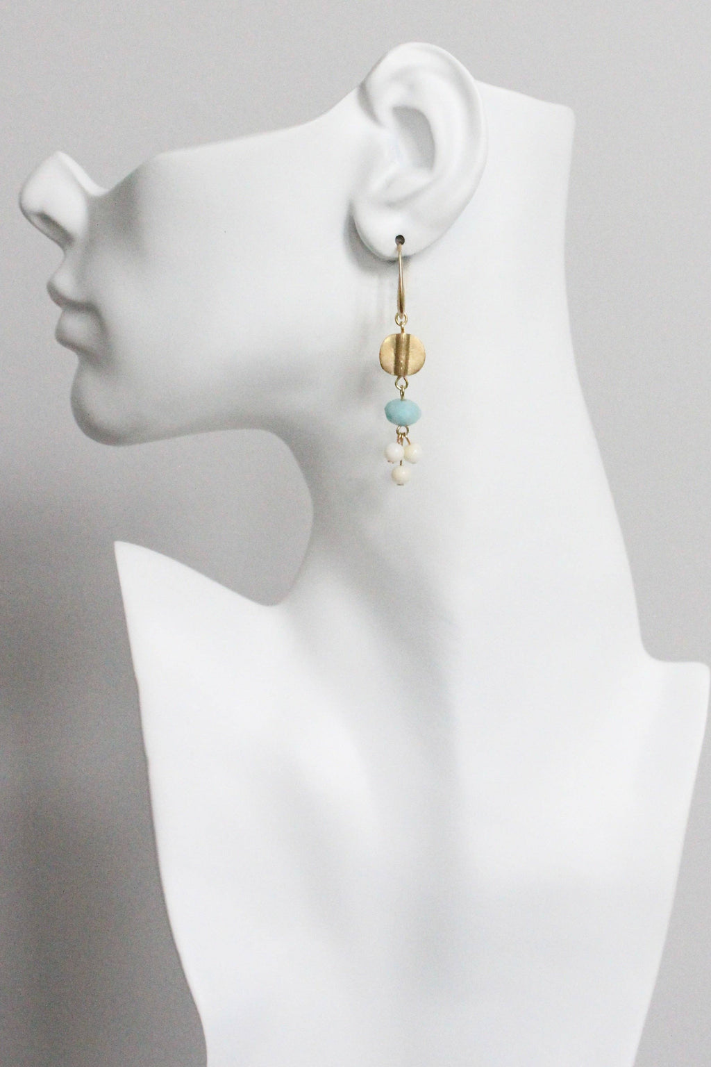 Amazonite and glass earrings