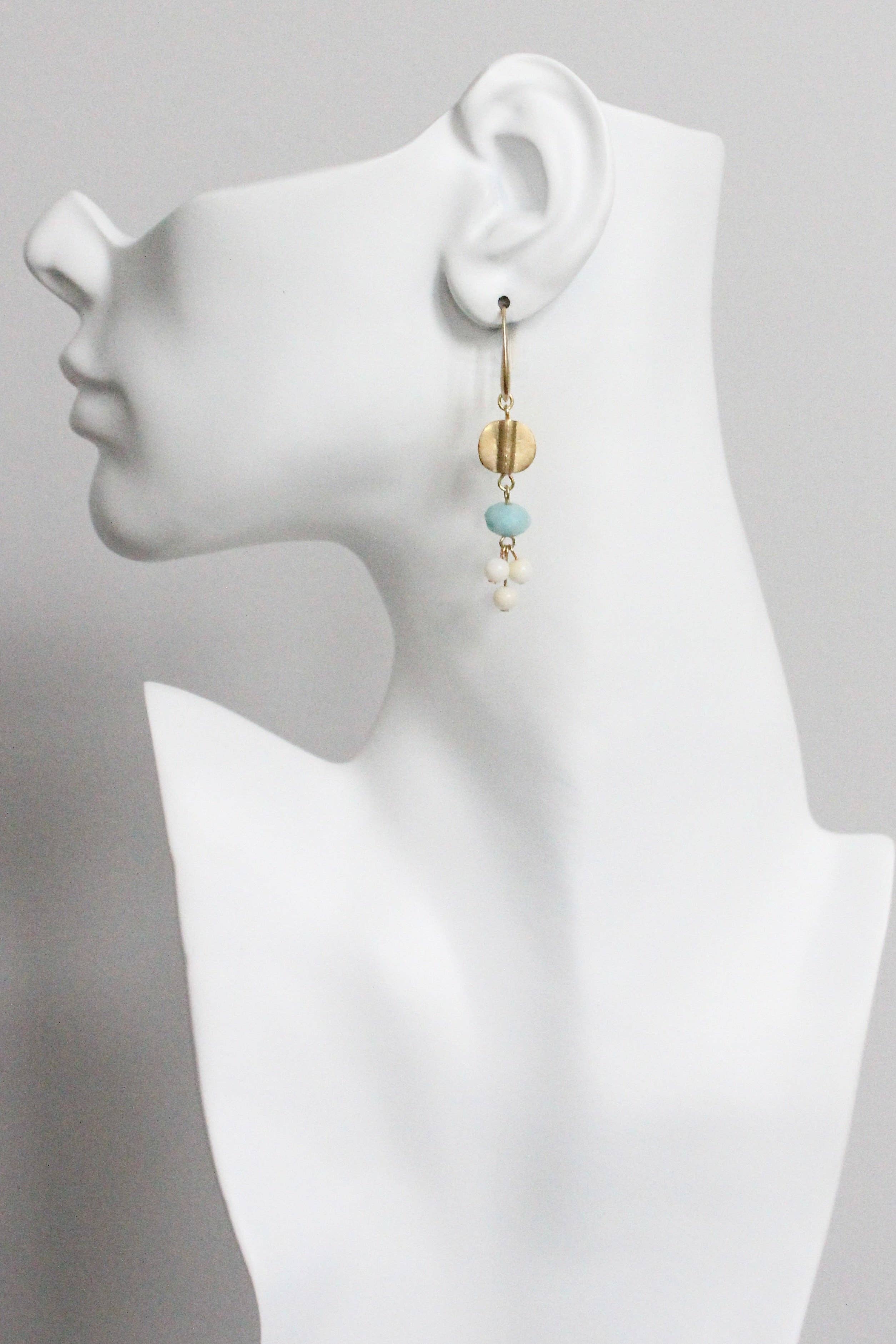 Amazonite and glass earrings