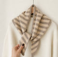 Striped knit triangle scarf