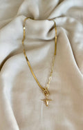 Plated Long Horn Pendant Necklace
