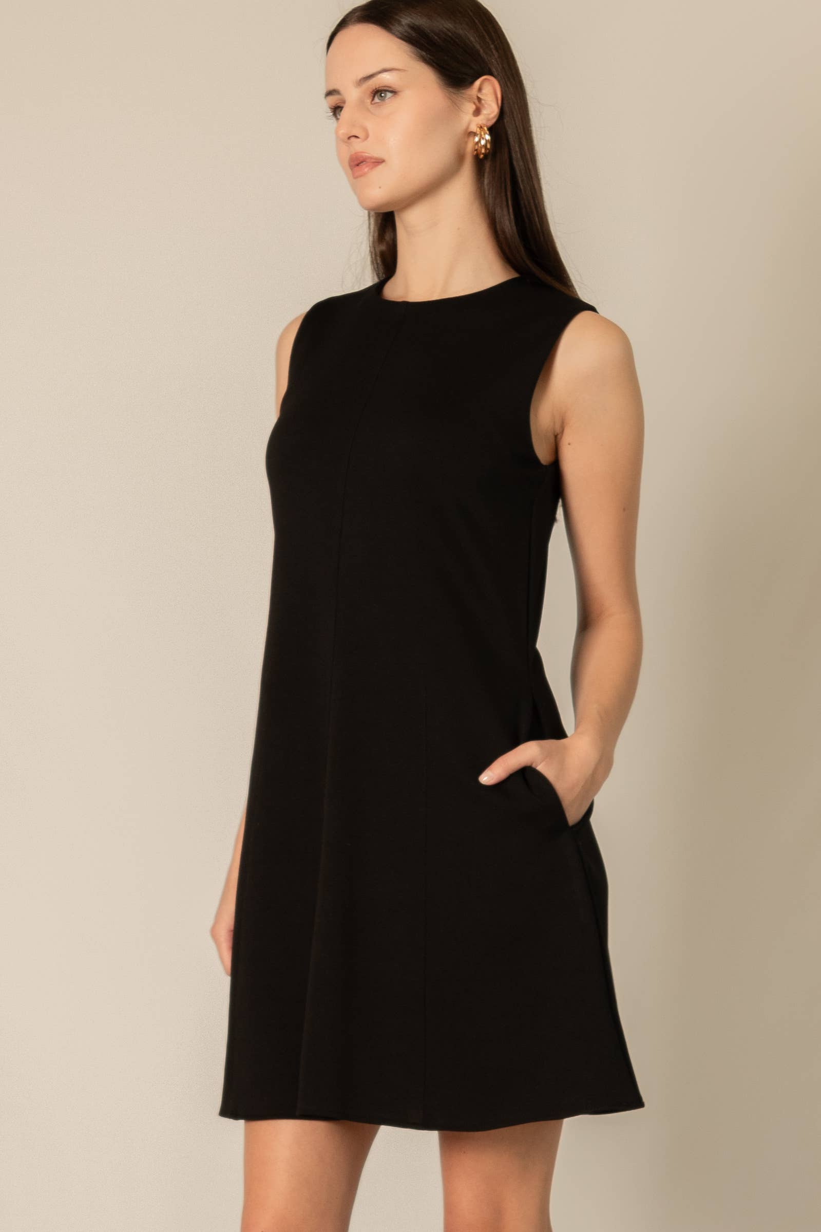 Black Modal Flared Dress