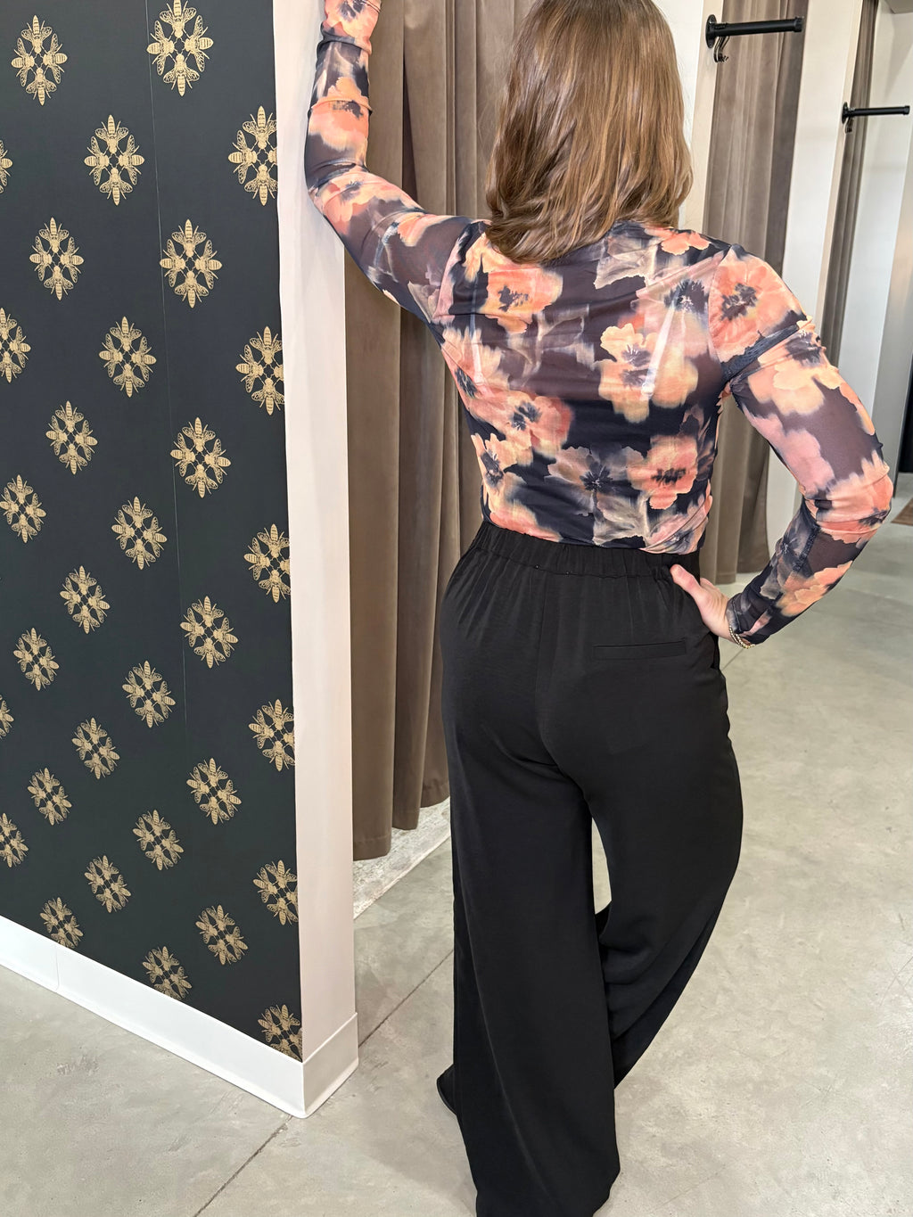 Valentina Black Satin Pant
