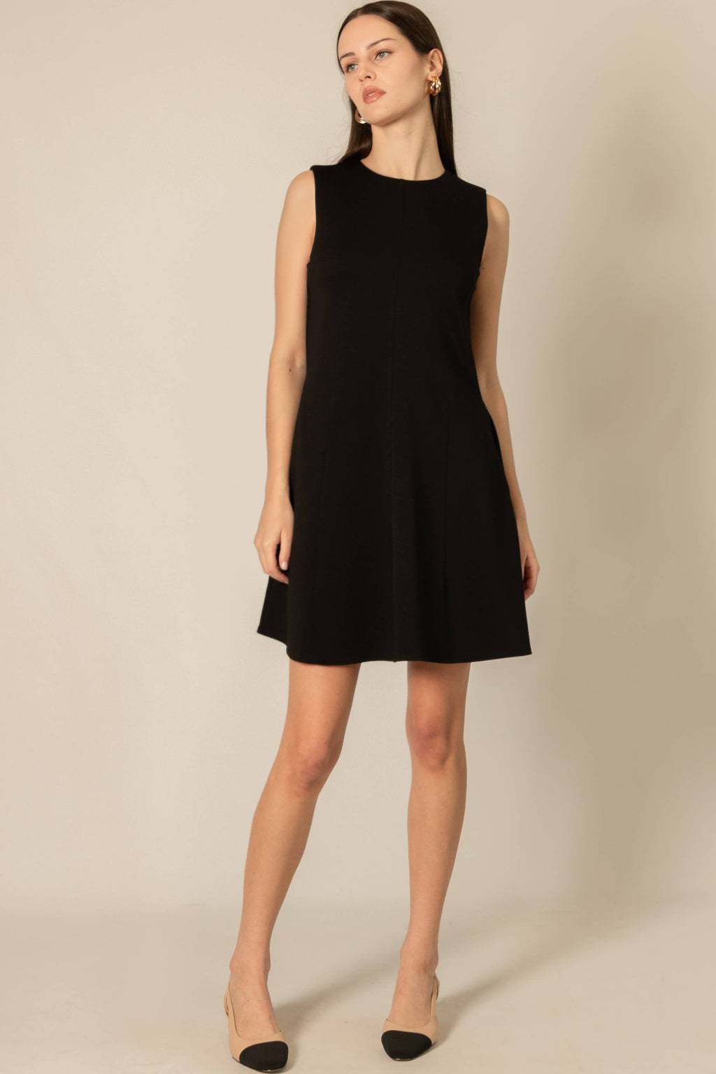 Black Modal Flared Dress