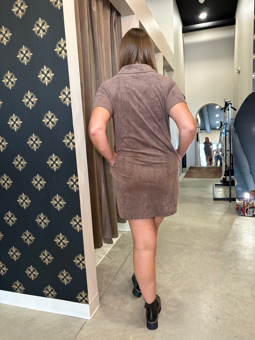 Suede Polo Dress