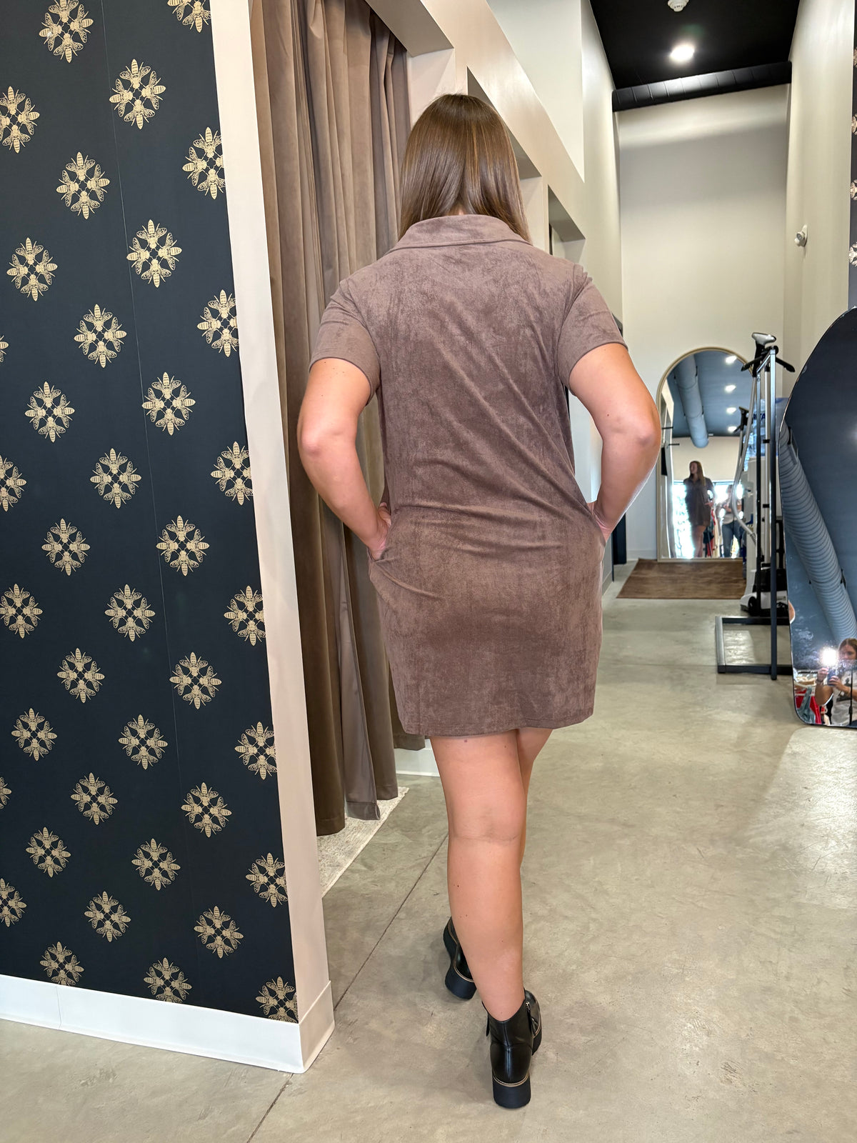 Suede Polo Dress