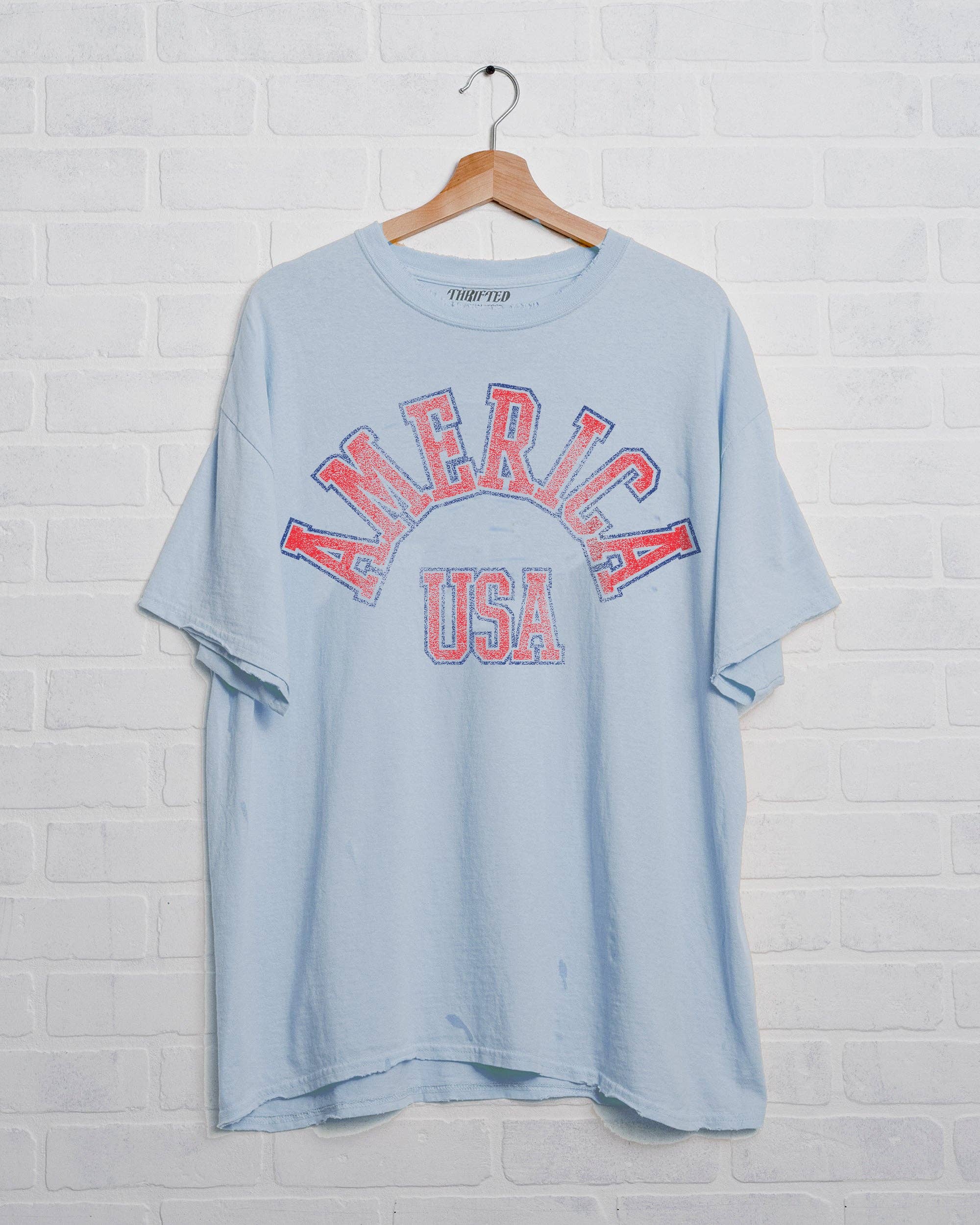 Light Blue America USA T