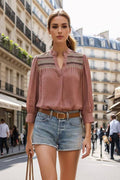 Blush Yoke Embroidered Blouse