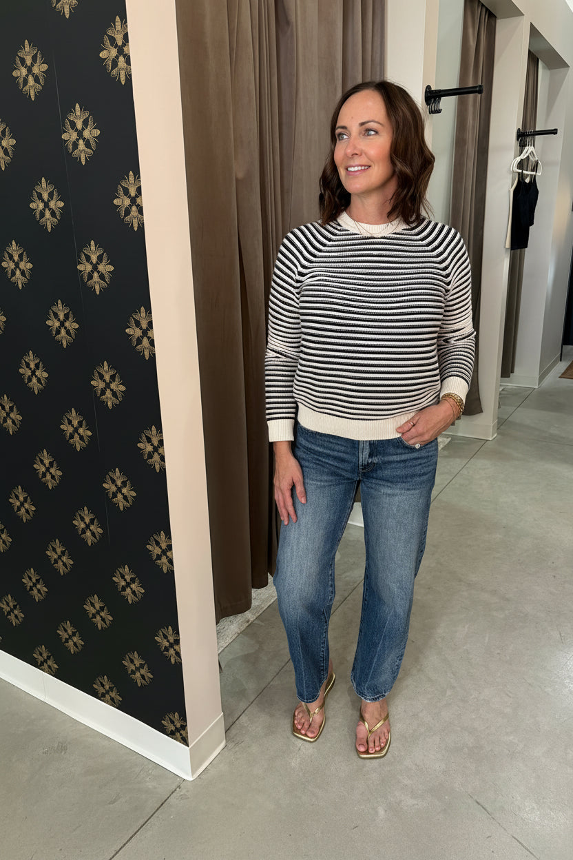 Simon Navy Striped Sweater