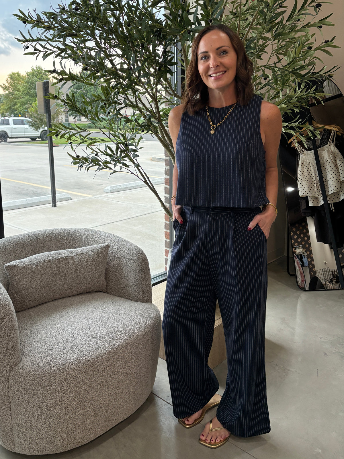 Legacy Pinstripe Navy Pants