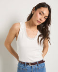 White Lace Trim Tank