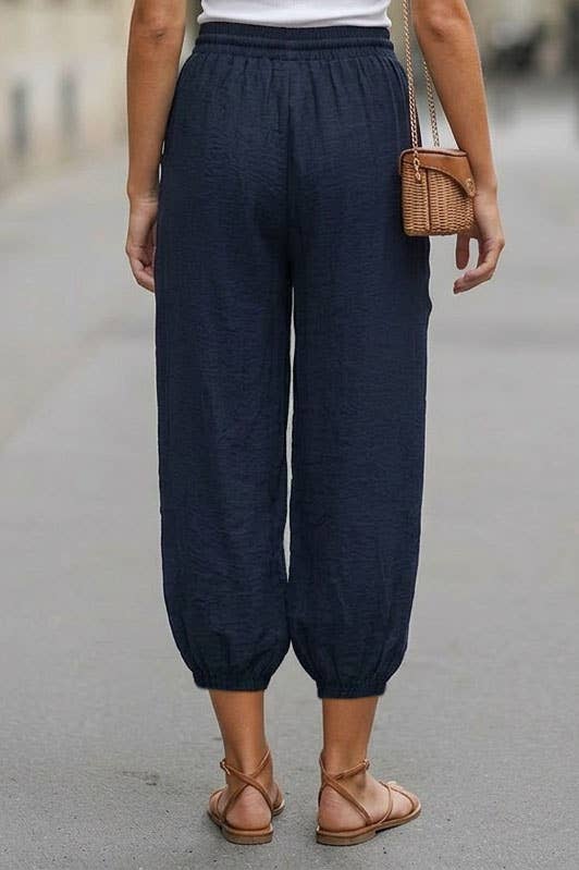Blue Relaxed Chic Harem Pants