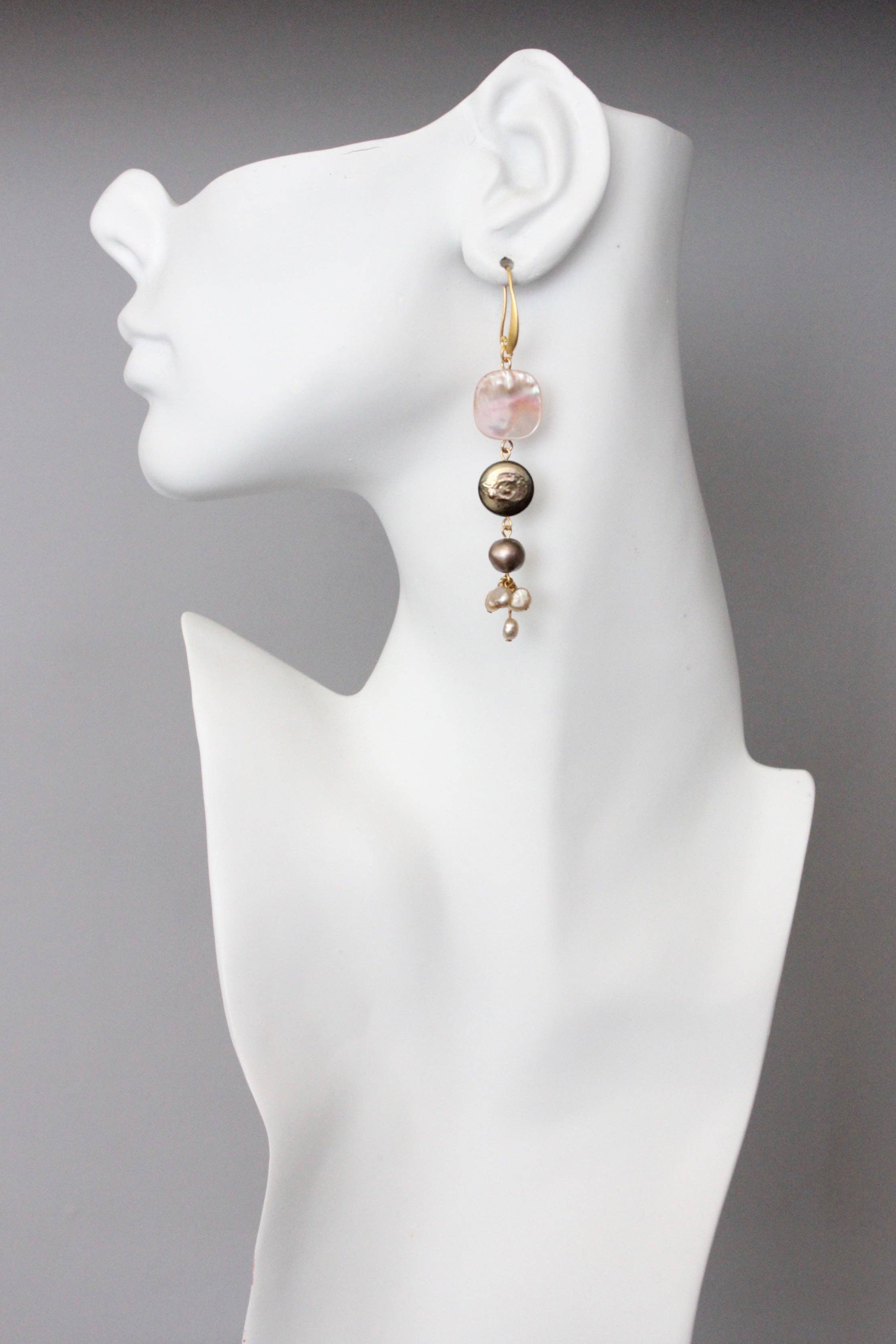 Pearl cluster earrings