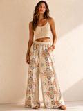 Embroidered Mosaic Wide-Leg Pants