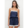 Scallop Trim Linen Tank Top