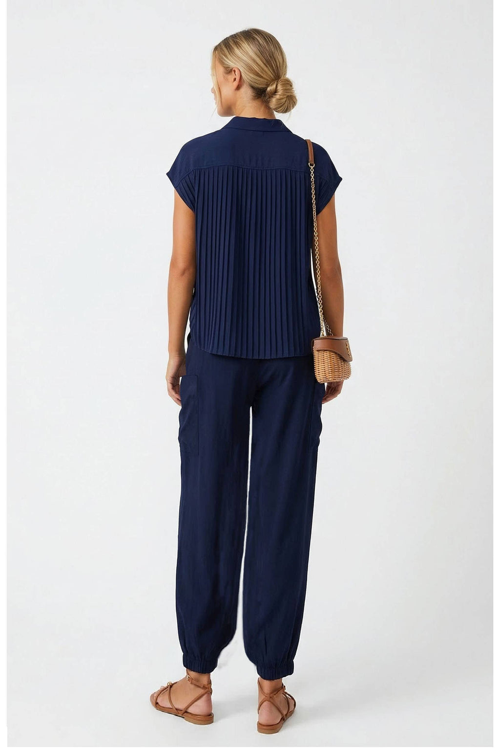 Blue Relaxed Chic Harem Pants