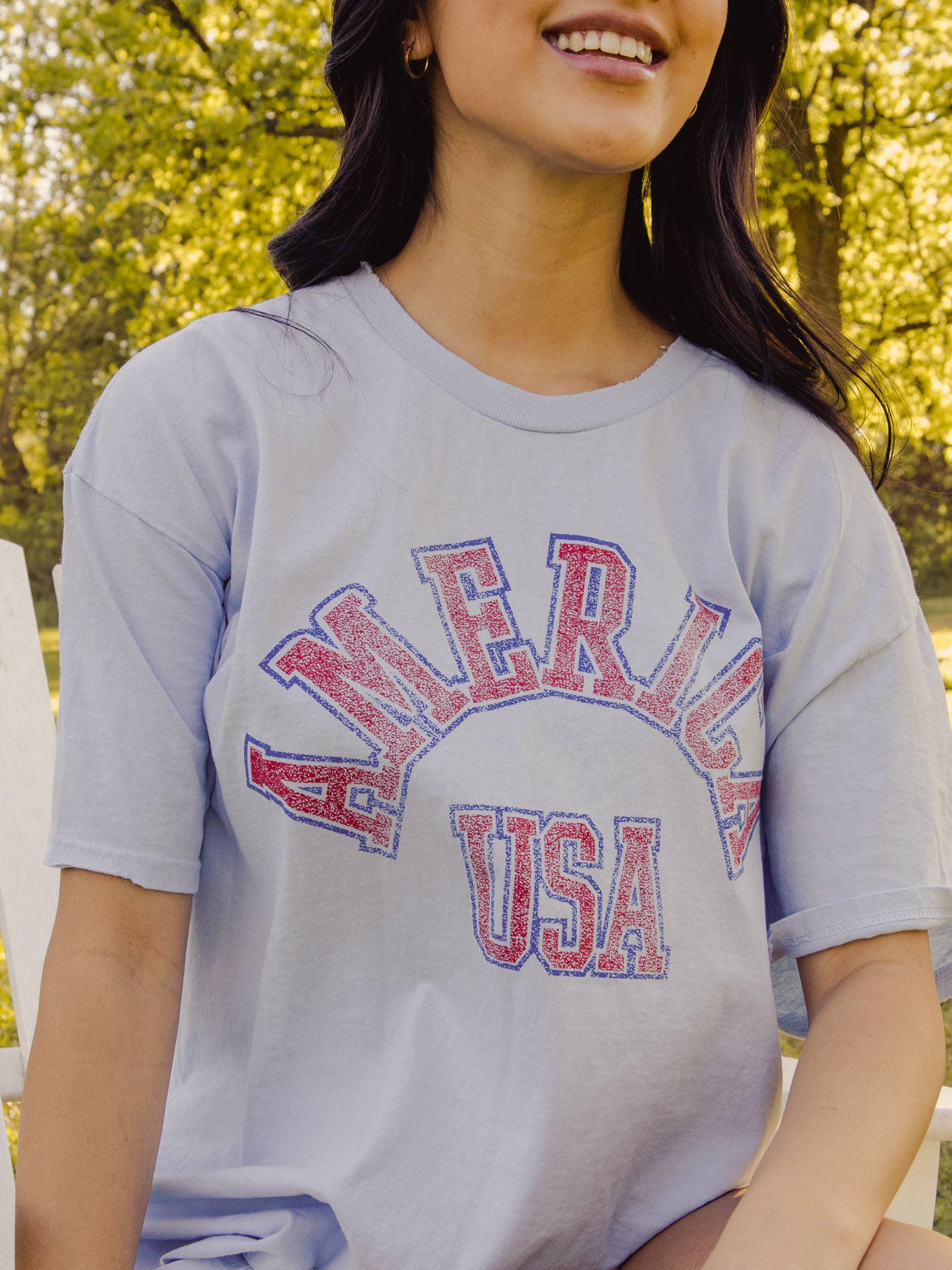 Light Blue America USA T