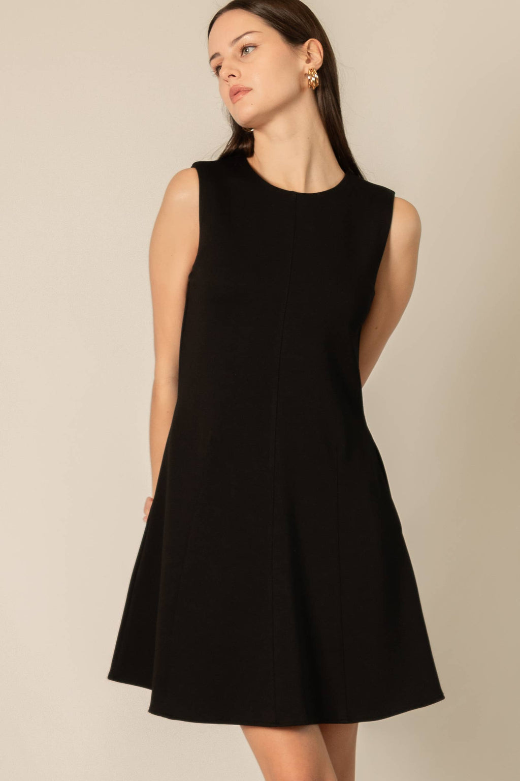 Black Modal Flared Dress