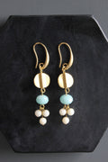 Amazonite and glass earrings