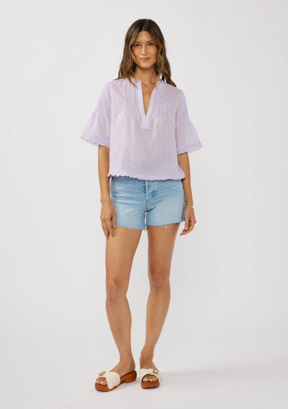 Lilac Split-Neck Top