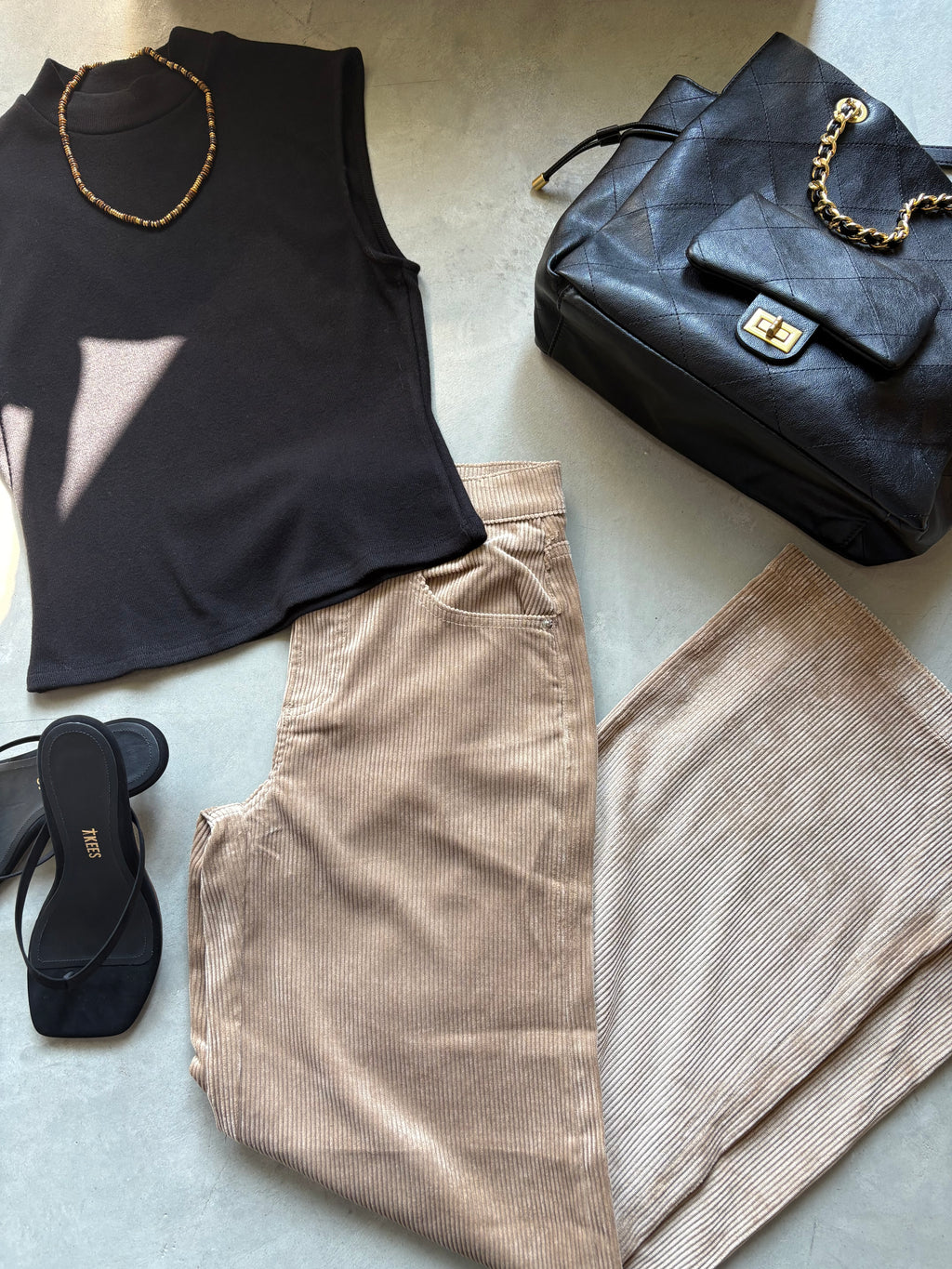 Black Mock Neck Knit Tank