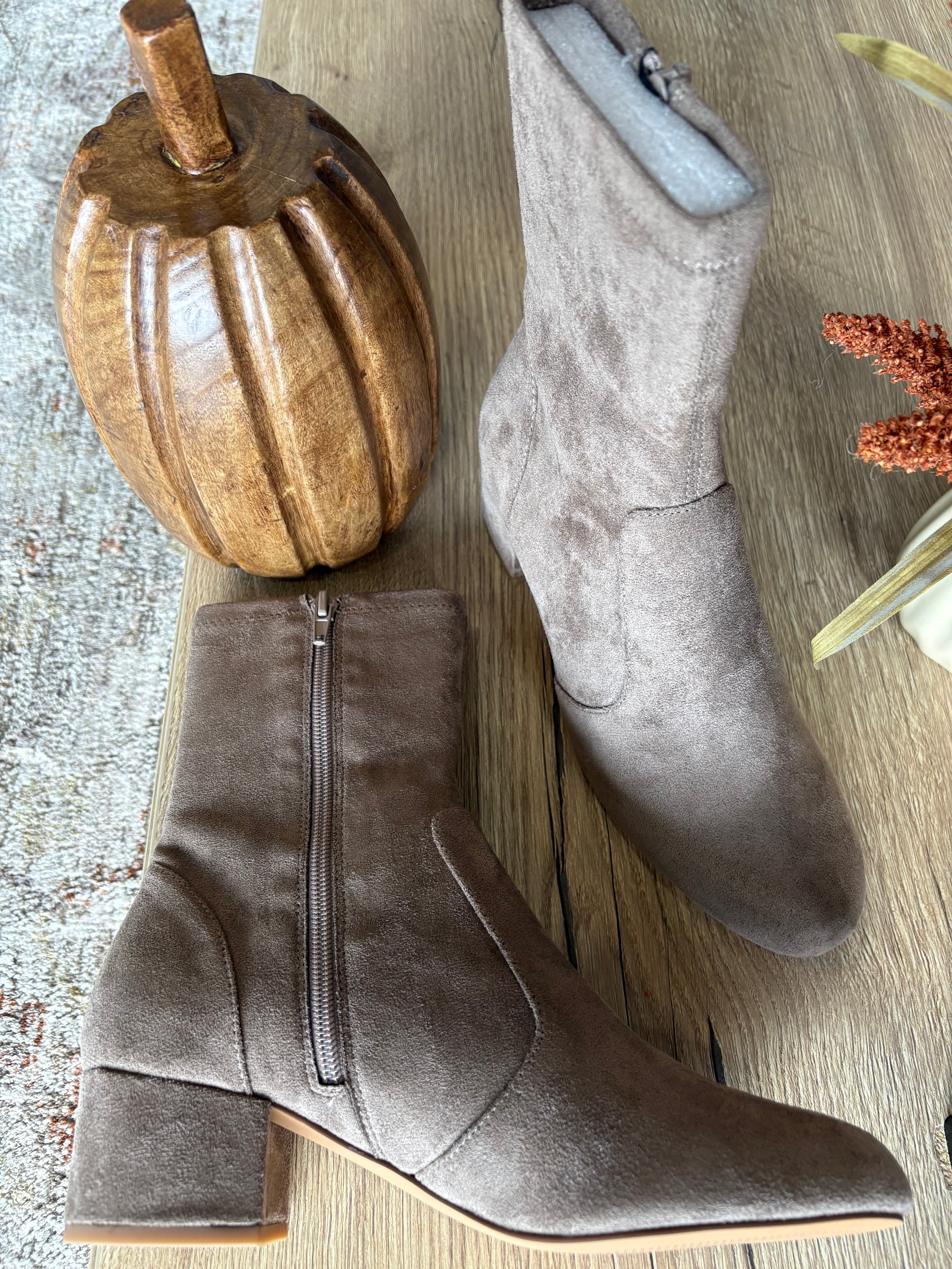 Silent D Goldie Taupe Stretch Suede Boot