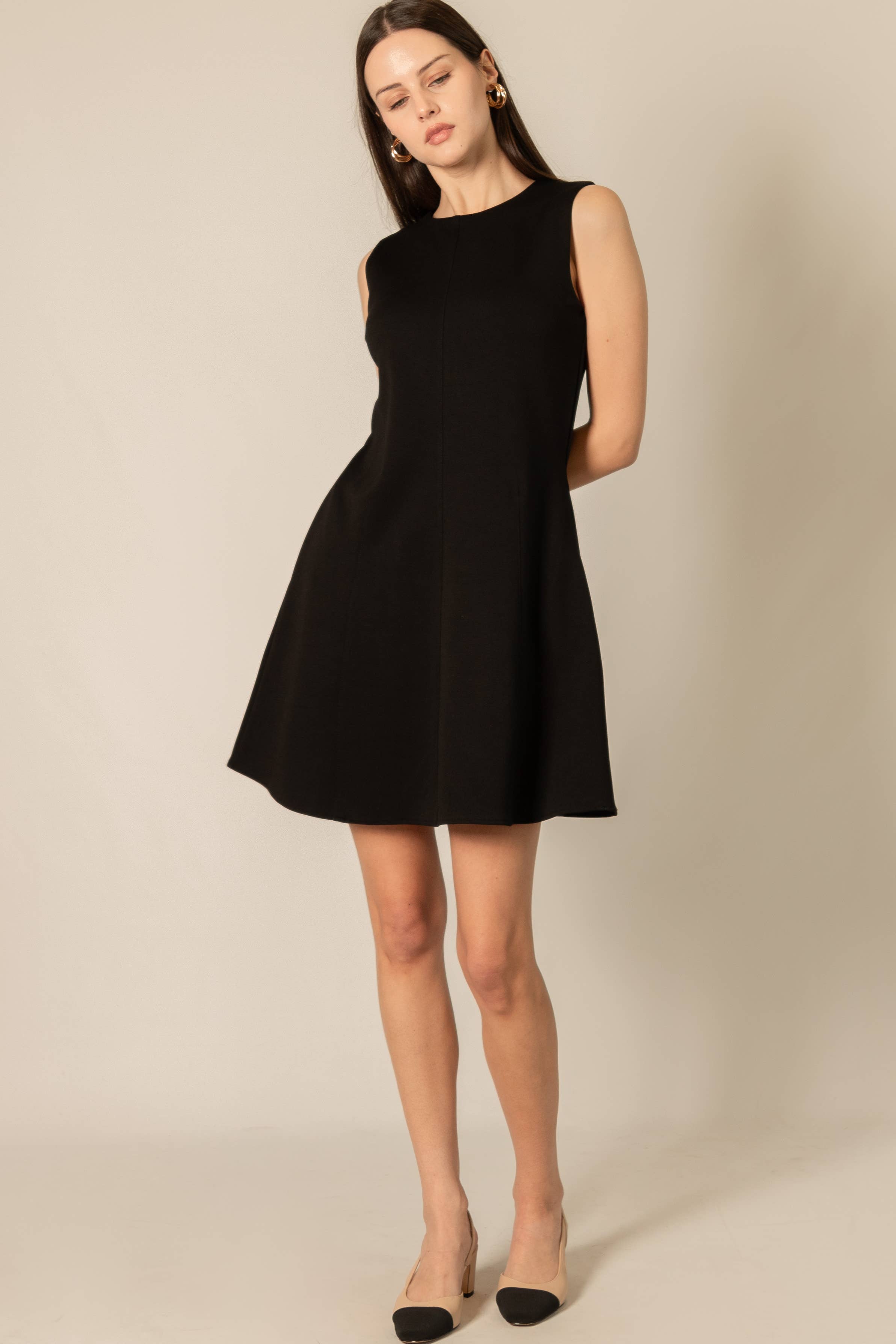 Black Modal Flared Dress