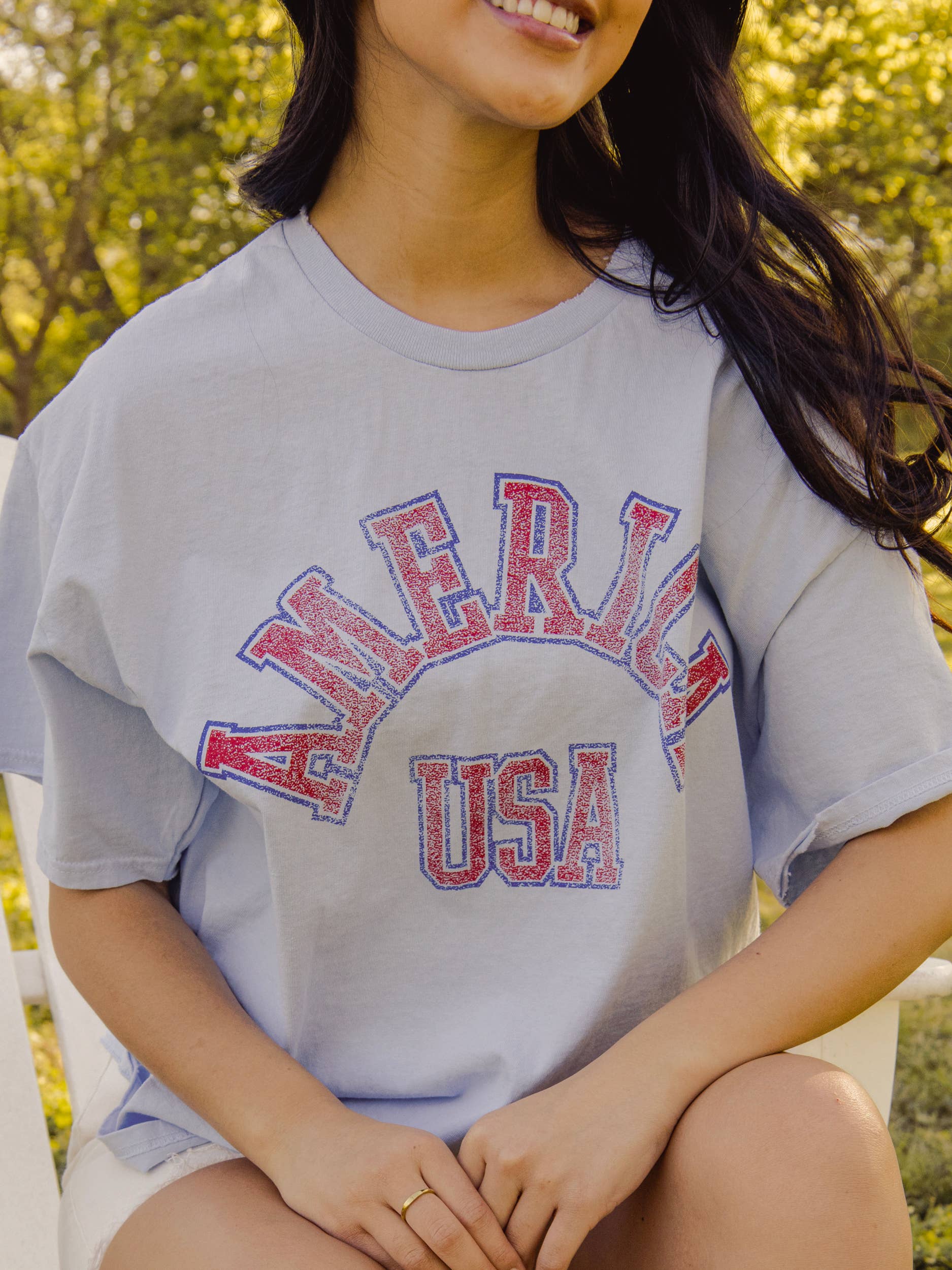 Light Blue America USA T