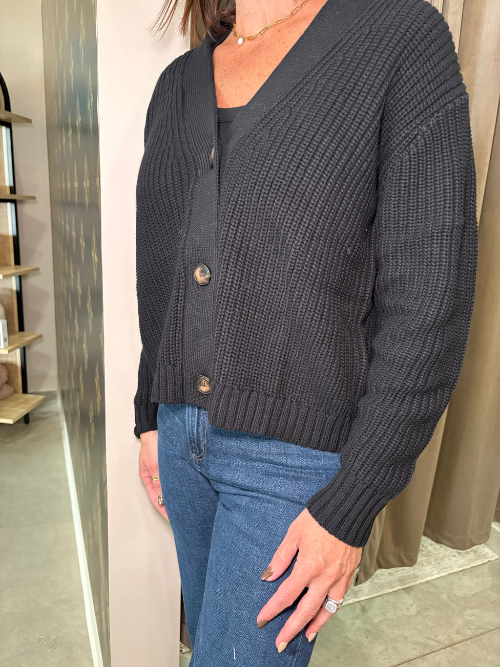 Black Greta Cardigan